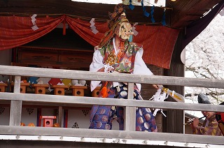 sarutahiko is dancing in Japanese traditional folk performing art