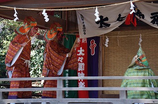 two Sarutahiko in kagura (Japanese traditional culture)