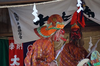 two deities in kagura (Japanese traditional culture)