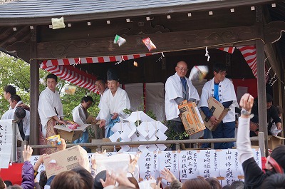ending of kagura (Japanese traditional masked folk performing art)